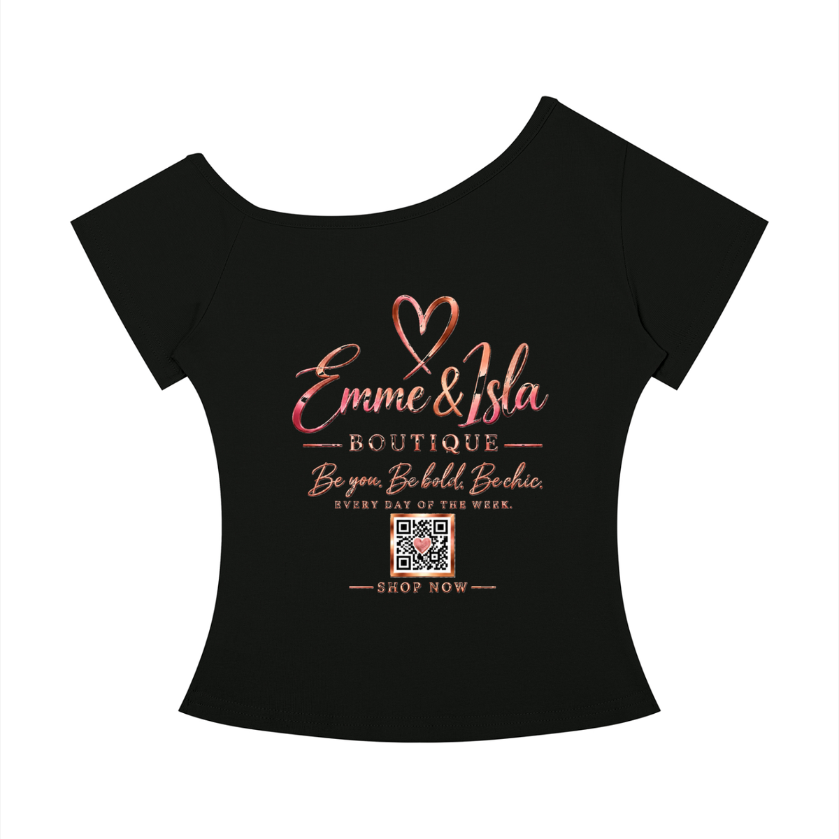 EmmeandIsla,SignatureCollection,OffShoulder,BoutiqueTee,RoseGold,Tops