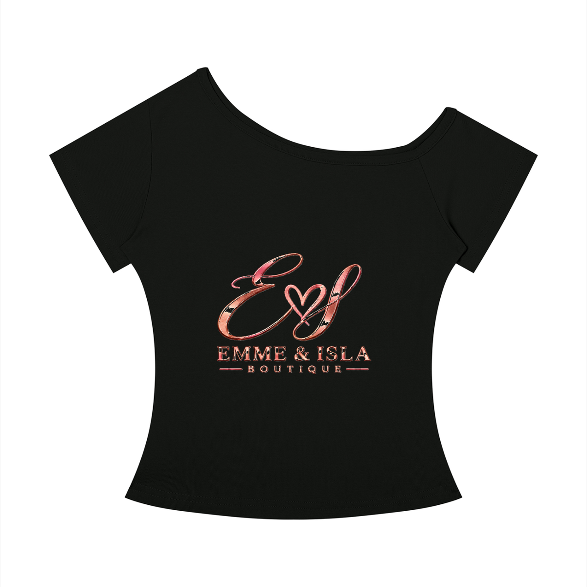 EmmeandIsla,SignatureCollection,OffShoulder,BoutiqueTee,RoseGold,Tops