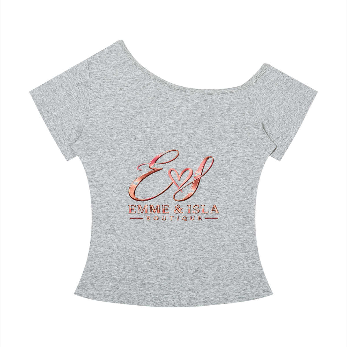 EmmeandIsla,SignatureCollection,OffShoulder,BoutiqueTee,RoseGold,Tops